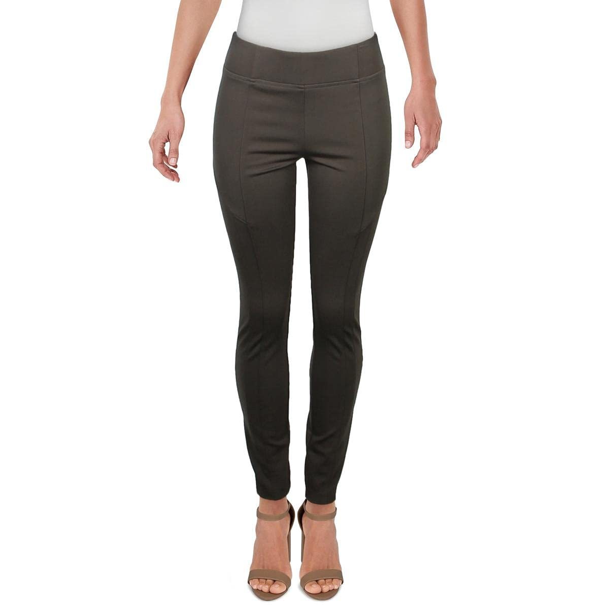 Inc Womens Mid Rise Professional Skinny Pants Green 10